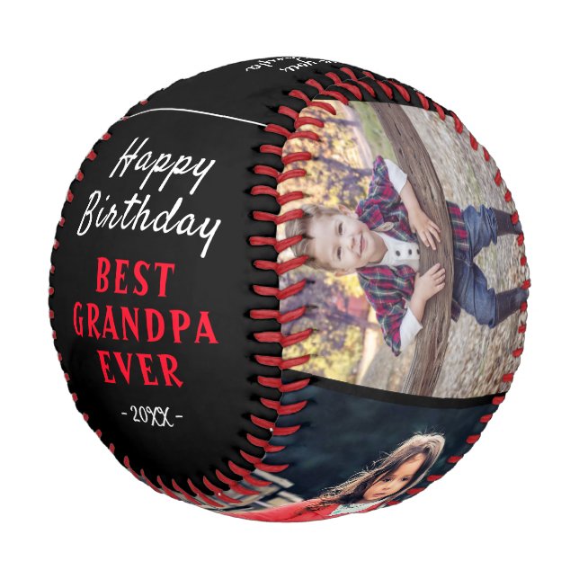 Pelota De Béisbol Feliz cumpleaños Abuelo moderno base de 3 Collages (Angular)