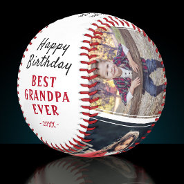 Pelota De Béisbol Feliz cumpleaños abuelo moderno Collage de fotos 3