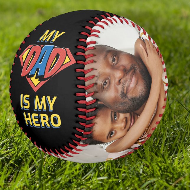 Pelota De Béisbol Feliz Día De Los Padres Mi Papá Es Mi Héroe (Subido por el creador)