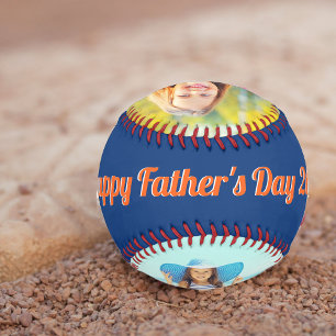 Pelota De Béisbol Feliz Día de los Padres Naranja Azul Personalizado