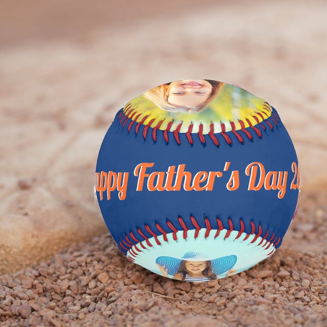 Pelota De Béisbol Feliz Día de los Padres Naranja Azul Personalizado (Subido por el creador)
