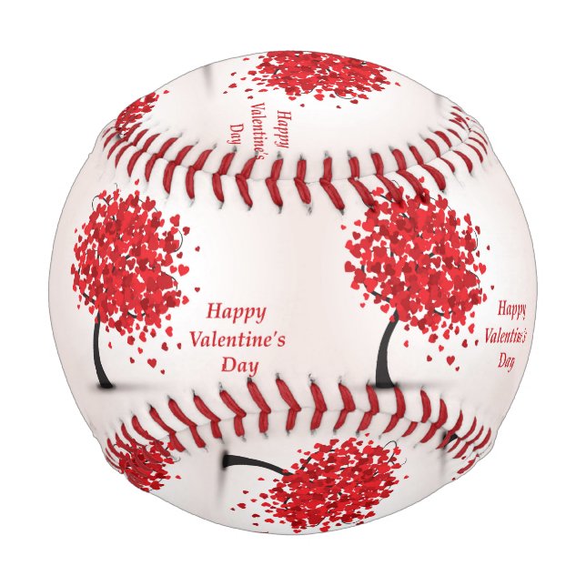 Pelota De Béisbol Feliz Día de San Valentín al béisbol (Reverso)