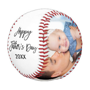 Pelota De Béisbol Feliz Día del Padre 2 fotos guión de broche