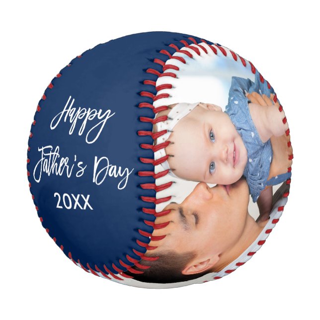 Pelota De Béisbol Feliz Día del Padre 2 Guión de pincel fotográfico  (Angular)