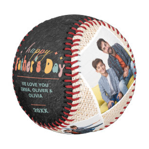 Pelota De Béisbol Feliz Día del Padre 4 Collage de fotos personaliza
