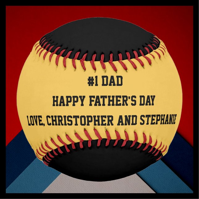 Pelota De Béisbol Feliz Día del Padre, béisbol, #1 papá, Personaliza (Subido por el creador)