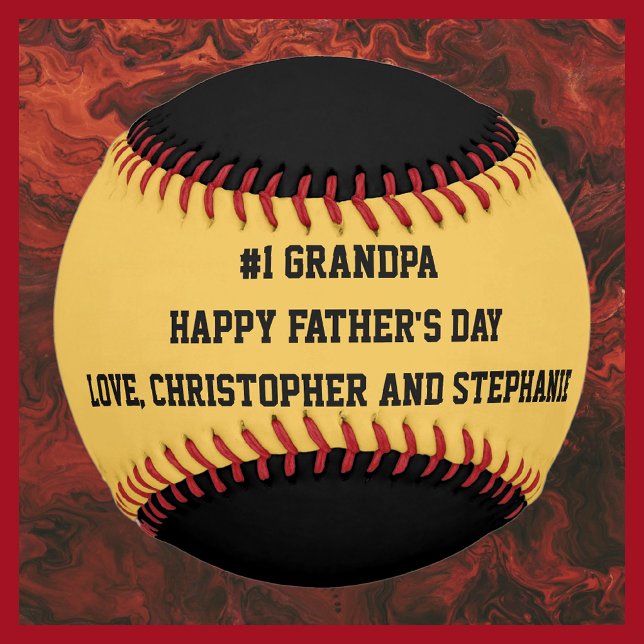 Pelota De Béisbol Feliz Día del Padre, béisbol, abuelo, nombres (Subido por el creador)