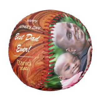 Pelota De Béisbol Feliz Día del Padre, el mejor papá jamás rojo