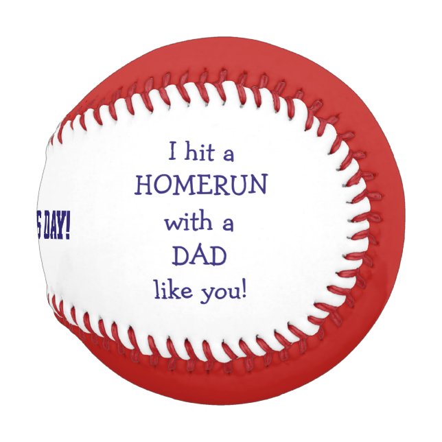 Pelota De Béisbol Feliz Día del Padre en el Béisbol - ¡Golpeé un hom (Anverso derecho)