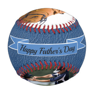 Pelota De Béisbol Feliz Día del Padre Foto Béisbol Azul