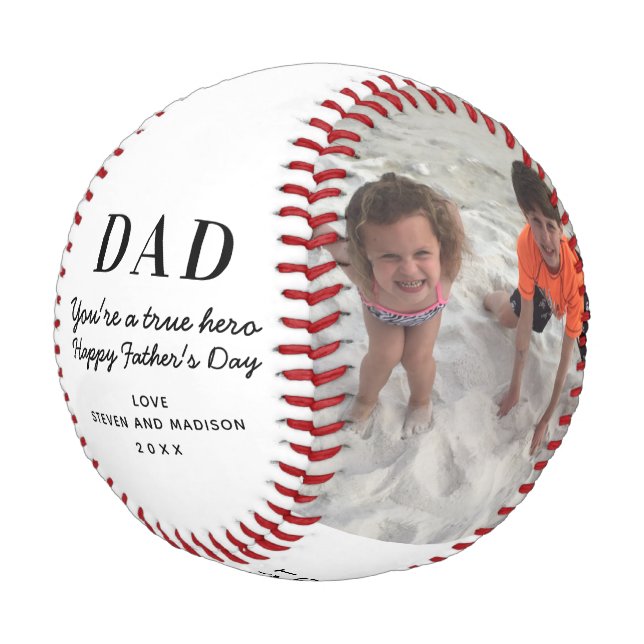 Pelota De Béisbol Feliz Día del Padre Foto Keepsake personalizada (Angular)