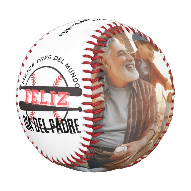 Pelota De Béisbol Feliz Día del Padre Foto Personalizado española (Angular)