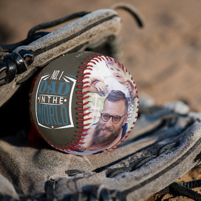 Pelota De Béisbol Feliz Día del Padre | Fotos familiares personaliza (Subido por el creador)
