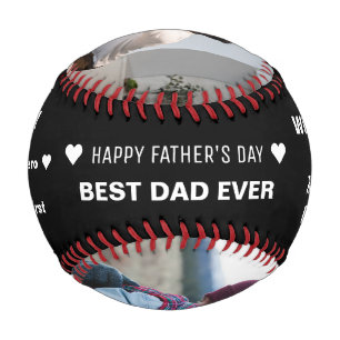Pelota De Béisbol Feliz Día del Padre Fotos Personalizados, citas y 