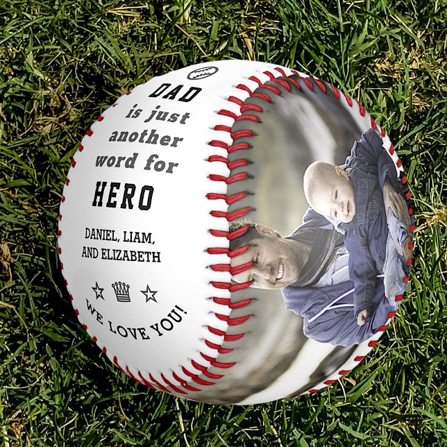 Pelota De Béisbol Feliz Día del Padre Héroe Collage de fotos + Nombr (Subido por el creador)