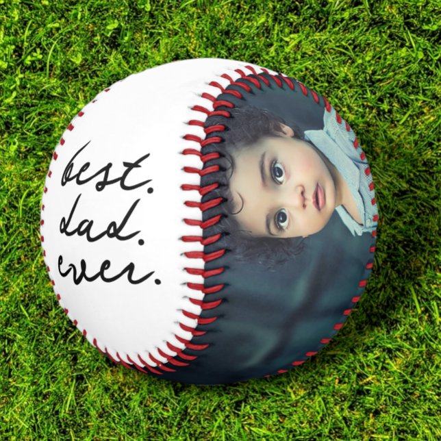 Pelota De Béisbol Feliz Día del Padre Mejor Papá Personalizado (Happy Fathers Day Best Dad Ever Personalized Baseball from Ricaso. Add your own photos and message)