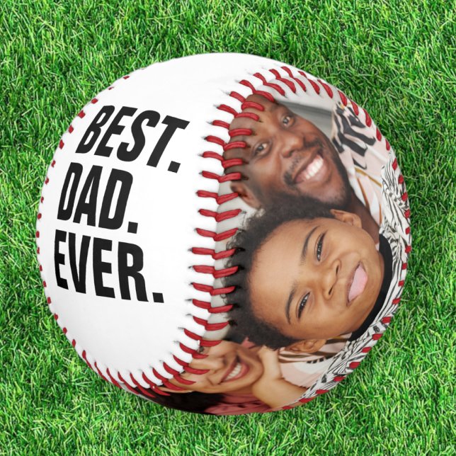 Pelota De Béisbol Feliz Día del Padre Mejor Papá Personalizado (Happy Fathers Day Best Dad Ever Personalized Baseball from Ricaso. For the sports fan daddy)