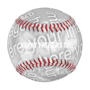 Pelota De Béisbol Feliz Día del Padre personalizado foto béisbol par