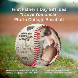 Pelota De Béisbol Feliz Día del Padre, tío Collage de fotos Keepsake