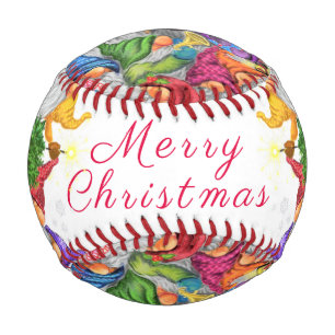 Pelota De Béisbol Feliz Fiesta navideño Personalizado dibujando dive