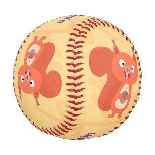 Pelota De Béisbol Feliz ilustracion de personalizado de ardilla roja