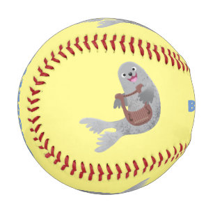 Pelota De Béisbol Feliz ilustracion de personalizado de foca de arpa