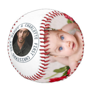 Pelota De Béisbol Feliz Navidad Personalizada Una Foto De Tipo