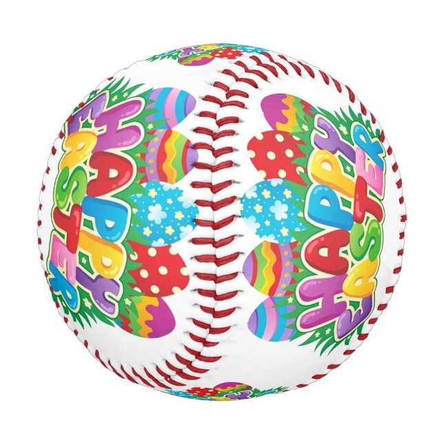 Pelota De Béisbol Feliz Pascua (A colorful Happy Easter Text!)