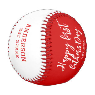 Pelota De Béisbol Feliz primer día del padre minimalista nombre 2fot
