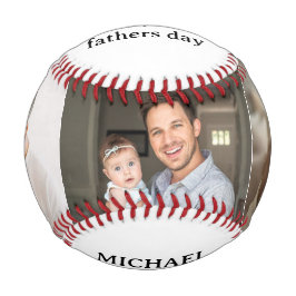 Pelota De Béisbol Feliz primer día del padre nombre personalizado y