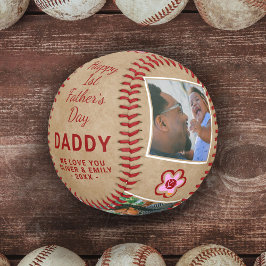 Pelota De Béisbol Feliz primer Día del Padre, papá Recuerdo 3 fotos 