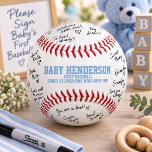 Pelota De Béisbol Firmas para Baby Shower Primero 