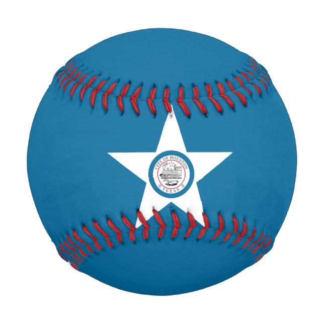 Pelota De Béisbol Flag of city of Houston, Texas Baseball (Anverso)
