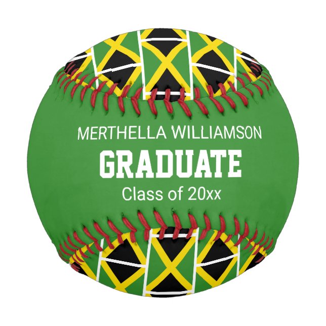 Pelota De Béisbol FLAG, Personalizado de graduación de JAMAICA Patri (Anverso)