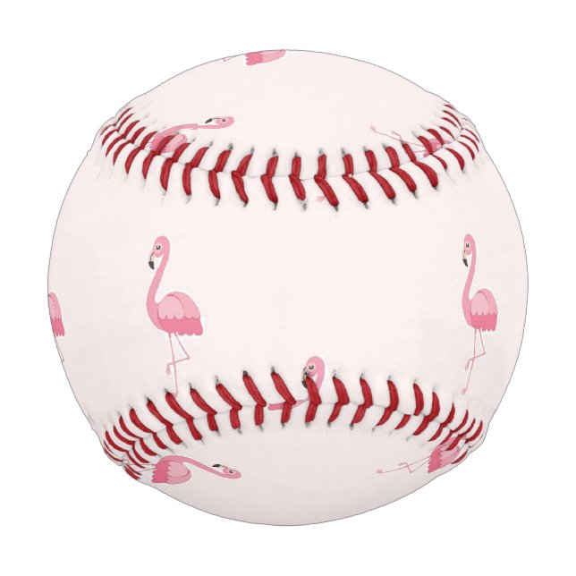 Pelota De Béisbol Flamingo de pie rosado (Anverso)