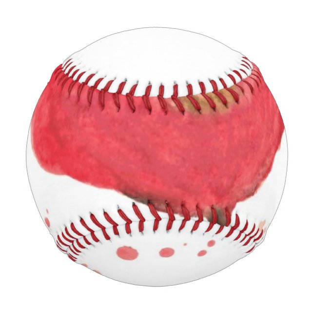 Pelota De Béisbol Flor de amapola acuarela pintada 2 (Anverso)