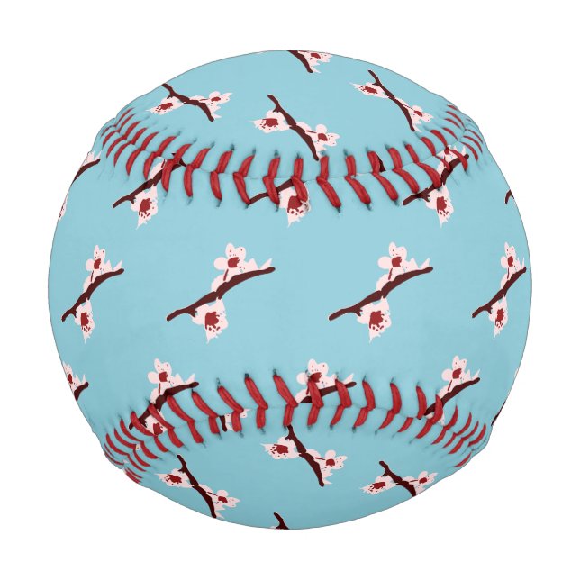 Pelota De Béisbol Flor de cerezo, sakura, patrón floral rosado (Reverso)