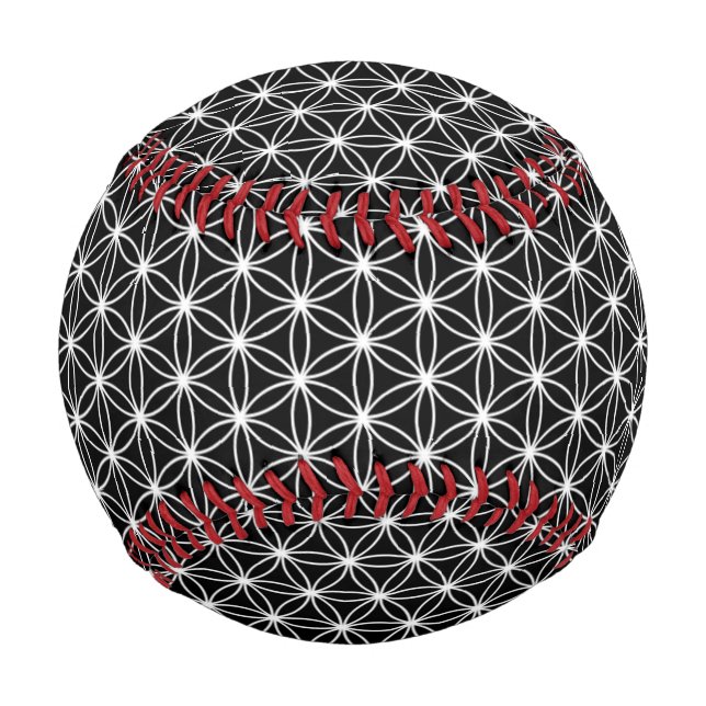 Pelota De Béisbol Flor De La Geometría Sagrada De La Vida (Reverso)