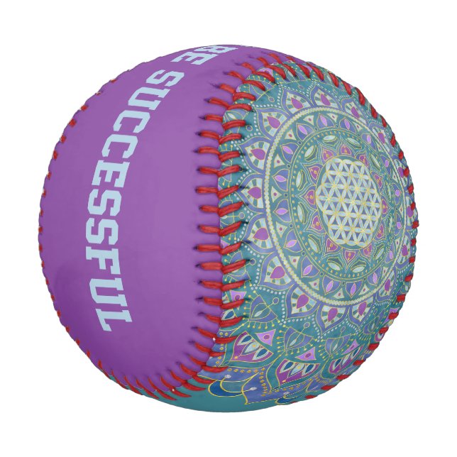 Pelota De Béisbol Flor De Vida - Mandala Estilo India 1 (Angular)