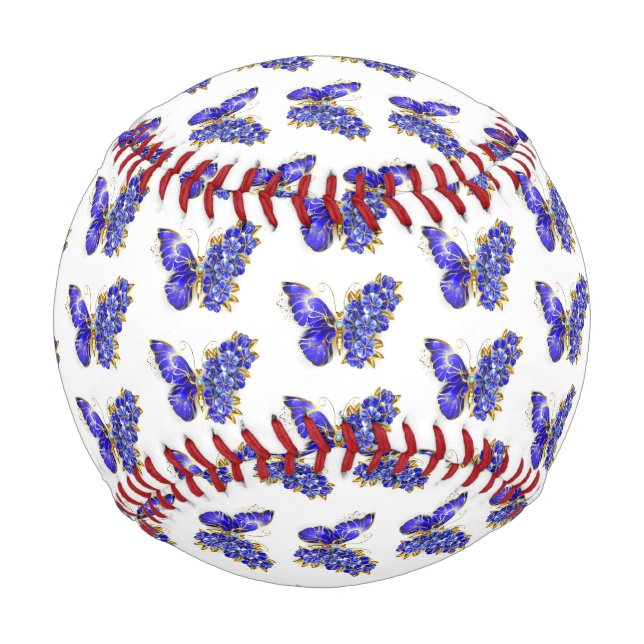 Pelota De Béisbol Flor Sapphire Mariposa (Anverso)