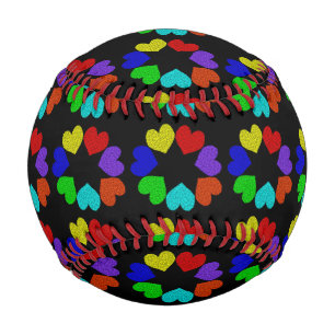 Pelota De Béisbol Floral Rainbow Love Hearts Baseball