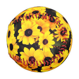 Pelota De Béisbol Flores amarillas y negras