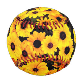 Pelota De Béisbol Flores amarillas y negras