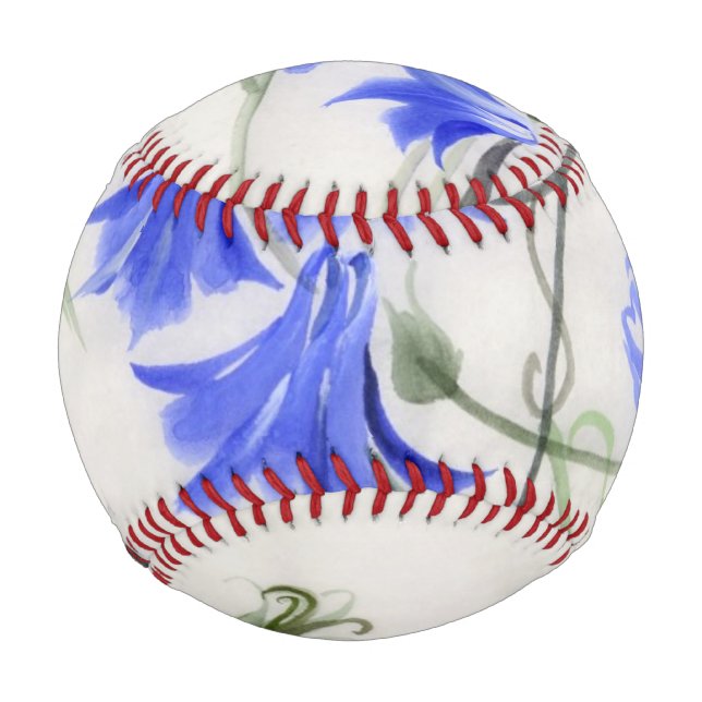 Pelota De Béisbol Flores azules (Anverso)