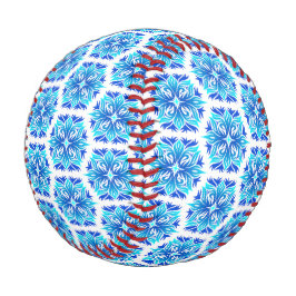 Pelota De Béisbol Flores Azules, Patrón De Flores, Patrón Floral