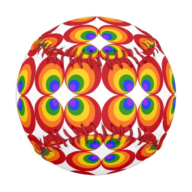 Pelota De Béisbol Flores de Arcoíris Alucinantes (Anverso)