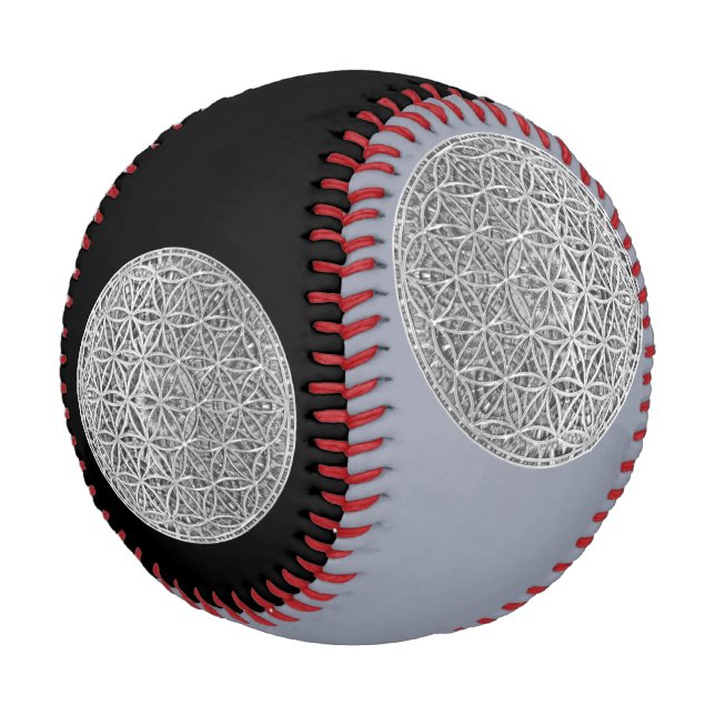 Pelota De Béisbol FLORES DE LA VIDA - Medalla Plata (Angular)