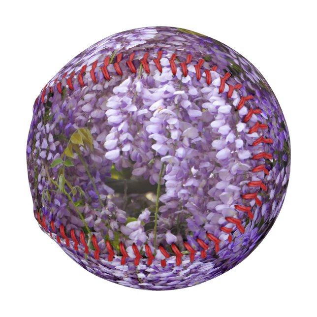 Pelota De Béisbol Flores moradas (Reverso Izquierdo)