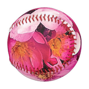 Pelota De Béisbol Flores rosadas