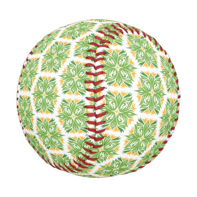 Pelota De Béisbol Flores Verdes, Patrón De Flores, Patrón Floral (Angular)